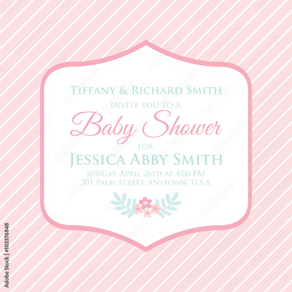 feminine baby shower invitation perfect for welcoming your baby girl