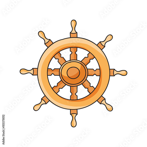 Hand drawn ship helm