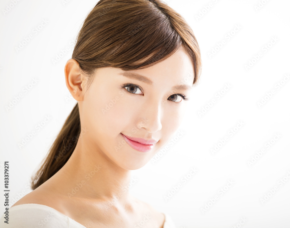  closeup beautiful young asian  woman  face