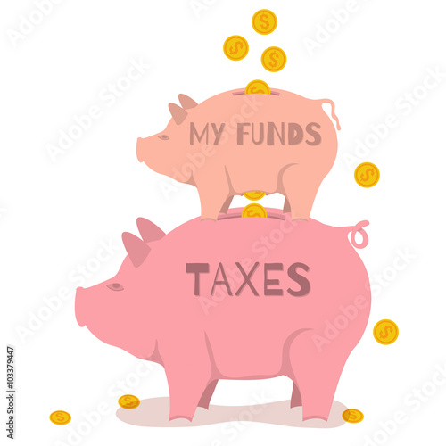 Two money pigs with coins