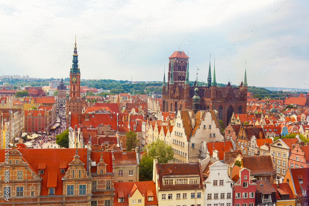 Obraz premium Colorful Cityscape of Gdansk in Poland