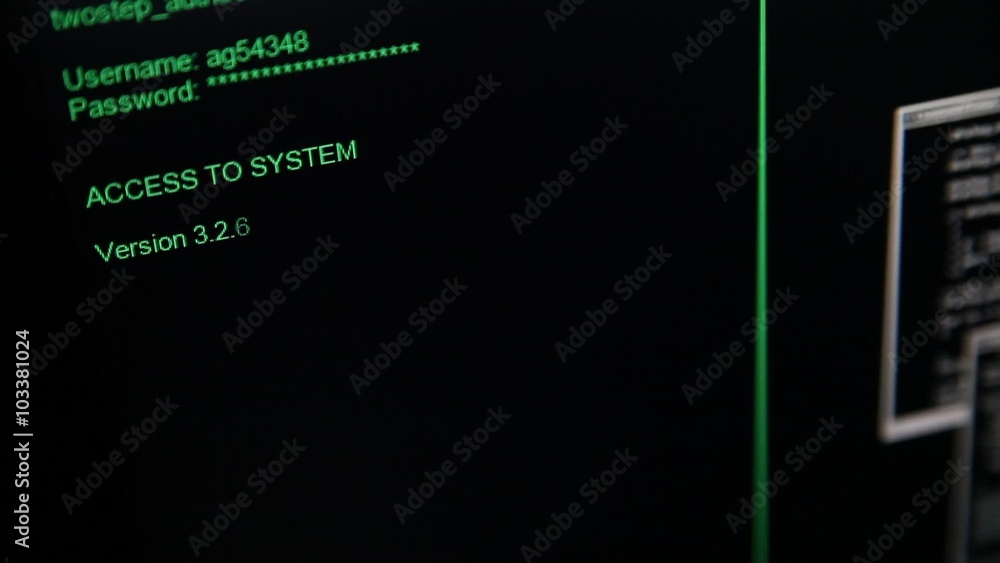 Hackers code running down on computer screen terminal. blink windows on ...