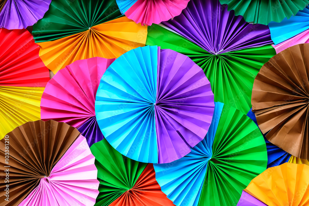 Colorful paper folding abstract pattern for background.