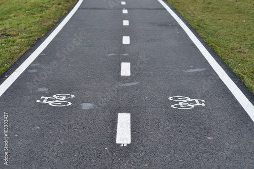 Bicycle road sign  bike lane