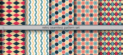 Retro wallpapers - seamless pattern set