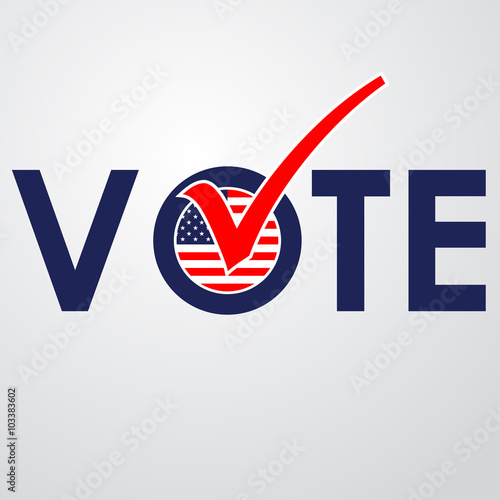Icono plano VOTE con bandera USA #1