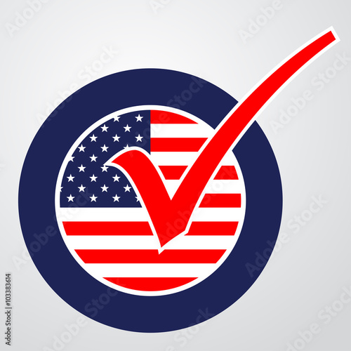 Icono plano VOTE con bandera USA #2