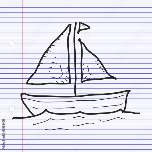 Simple doodle of a sail boat