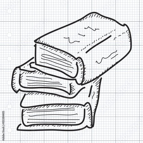 Simple doodle of a pile of books
