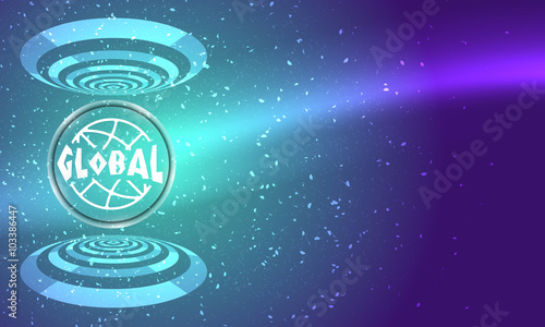 Vector abstract background with circular objects and globe