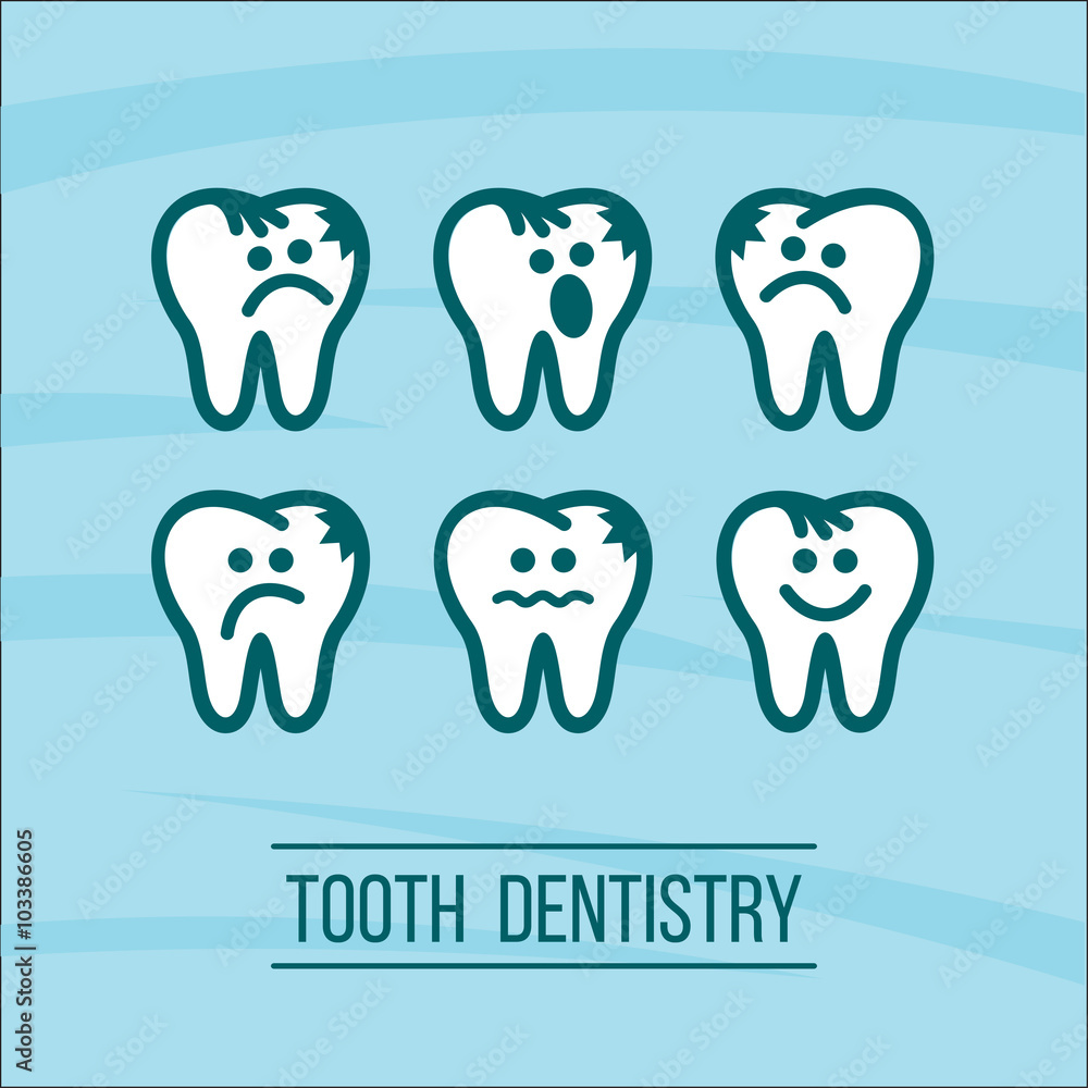Dentist tooth. Sick and healthy teeth. Vector logo of the dental Dentist tooth. Sick and healthy teeth. Vector logo of the dental