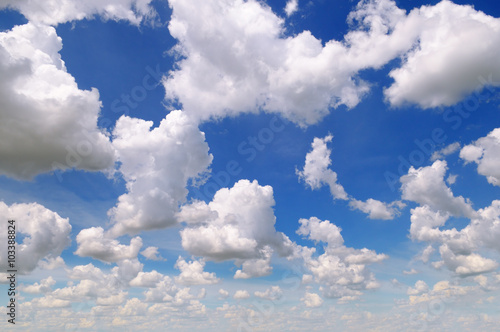 cumulus clouds in the blue sky photo