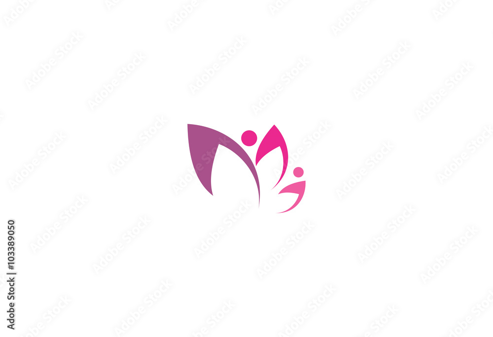 Fototapeta premium Creative beautiful butterfly icon logo