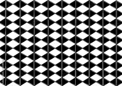 damier en losanges noir et blanc