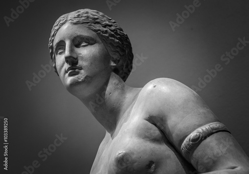 White marble head of young woman