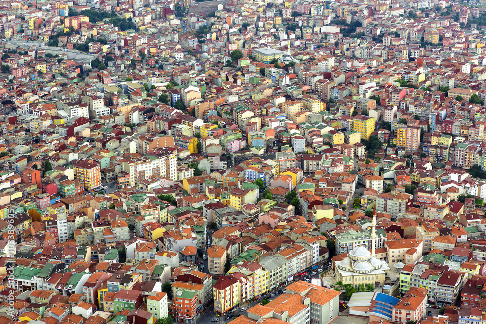 Fototapeta premium unplanned urbanization is a great problem for metropolis like Istanbul city