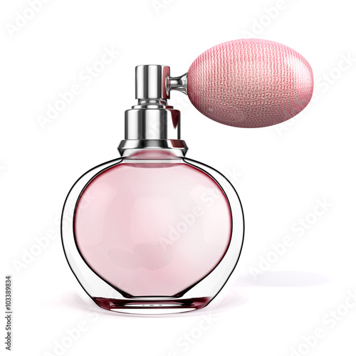Obraz na plátně 3d perfume bottle on white background