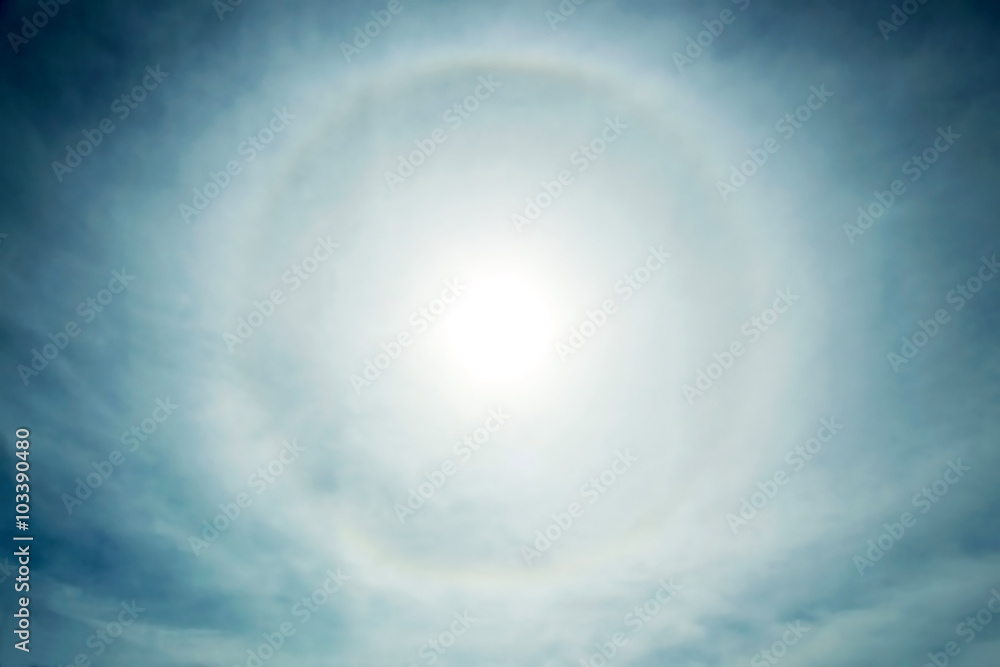 Halo, atmospheric phenomenon in the sky Halo, atmospheric phenomenon in the sky