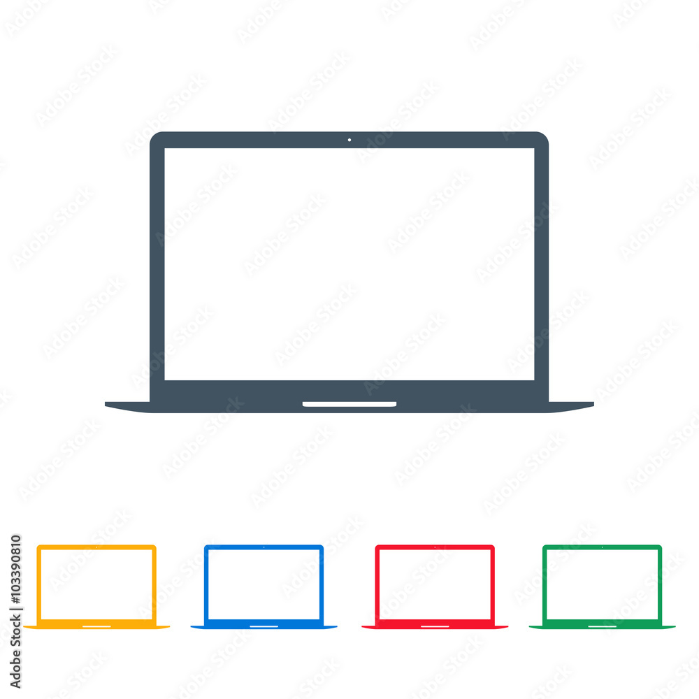 laptop icons colored set on the white background. stock vector illustration eps10 laptop icons colored set on the white background. stock vector illustration eps10