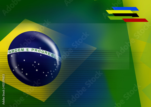 BRASIL Flag - for the event games 2016 poster or postcard