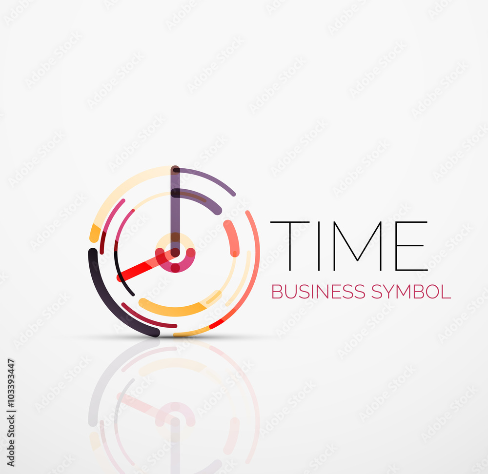 Vector abstract logo idea, time concept or clock business icon. Creative logotype design template Vector abstract logo idea, time concept or clock business icon. Creative logotype design template