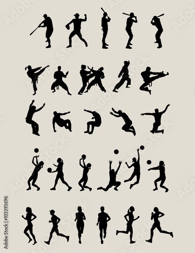 Sport Set Silhouettes, art vector design