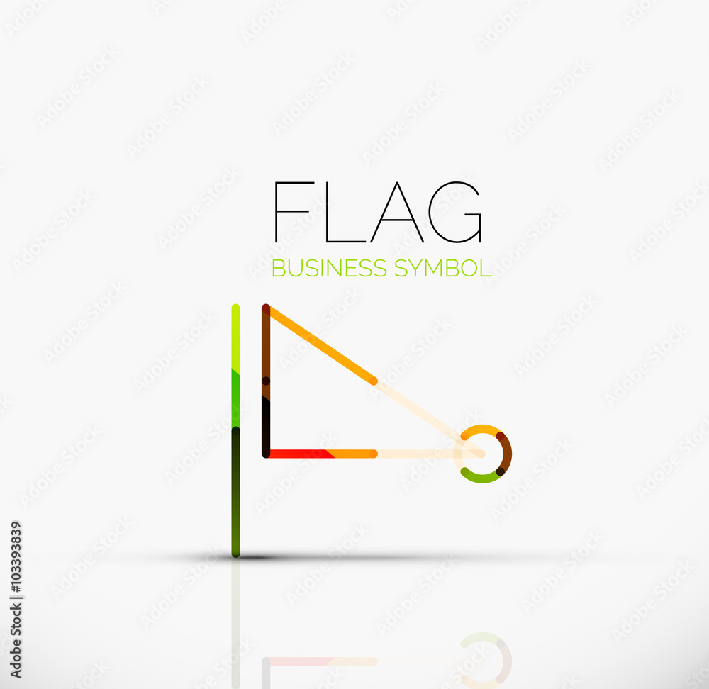 Logo flag, abstract linear geometric business icon Logo flag, abstract linear geometric business icon