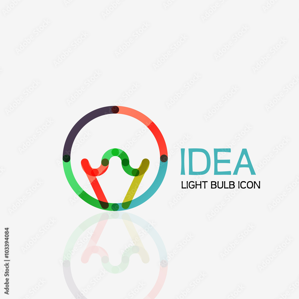 Logo, vector light bulb abstract linear geometric business icon. Idea concept Logo, vector light bulb abstract linear geometric business icon. Idea concept