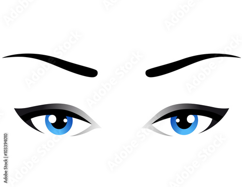 blue woman eyes icon