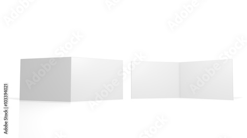Blank Folded Card - 4-Page - DinA4/A5/A6 (Klappkarte) - Horizontal photo