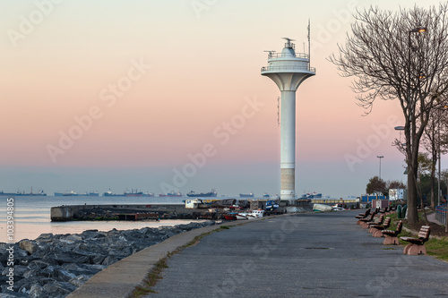View of modern lighthouse in Istanbul, Turkey photo