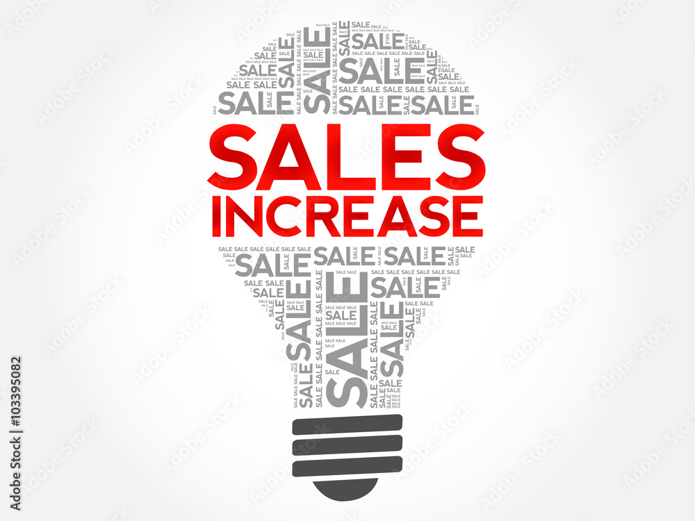 Sales Increase bulb word cloud, business concept background Sales Increase bulb word cloud, business concept background
