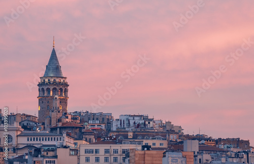Turkey. Istanbul. Galata Tower on the sunrise. © naumenkophoto