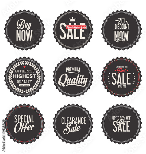 sale stickers on white background collection
