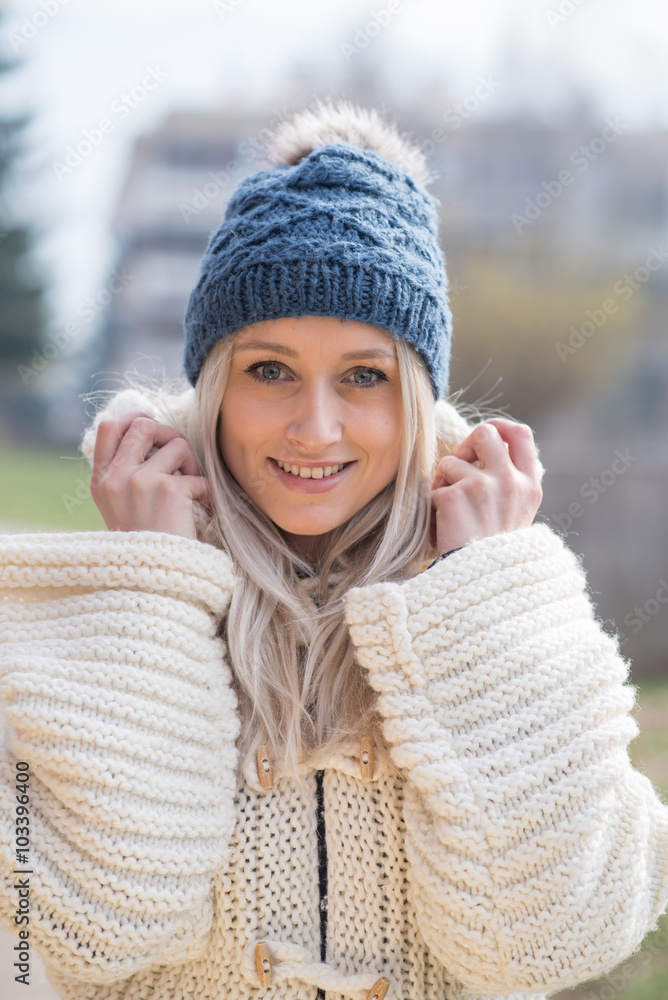 girl in winter clothes smiling girl in winter clothes smiling