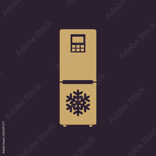 The icebox icon. Fridge and refrigerator symbol. Flat