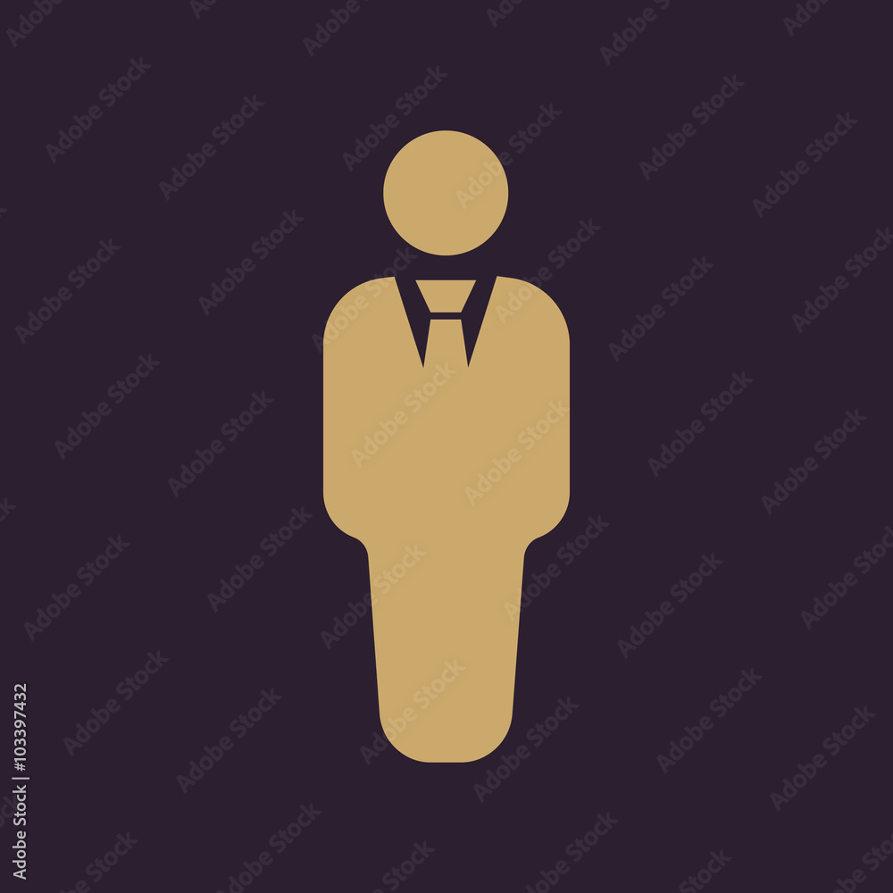 The business man icon. Avatar and user, men, gentleman symbol. Flat The business man icon. Avatar and user, men, gentleman symbol. Flat