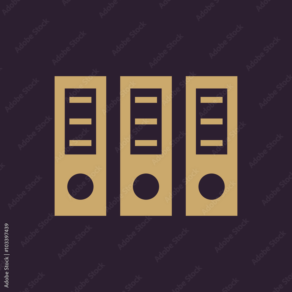 The archive folder icon. Document and data, portfolio, office symbol. Flat The archive folder icon. Document and data, portfolio, office symbol. Flat