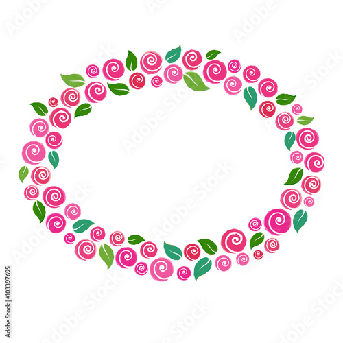 vector frame made of roses