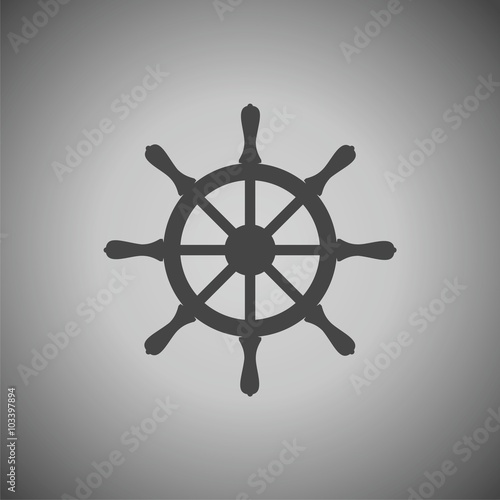 Steering wheel of the ship icon
