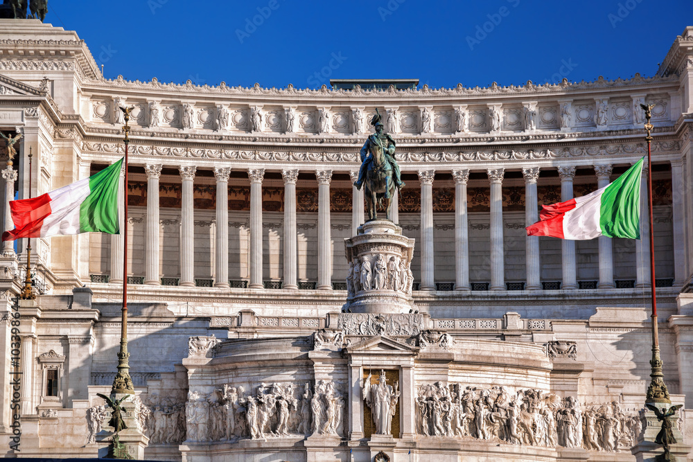Rome with National Monument of Victor Emmanuel II in Italy