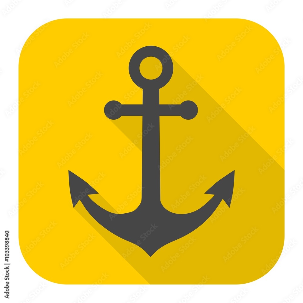 Anchor icon with long shadow Anchor icon with long shadow
