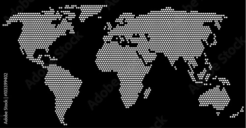 Welkarte aus weißen Kreisen