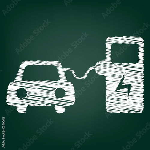 Chalk icon on green board
