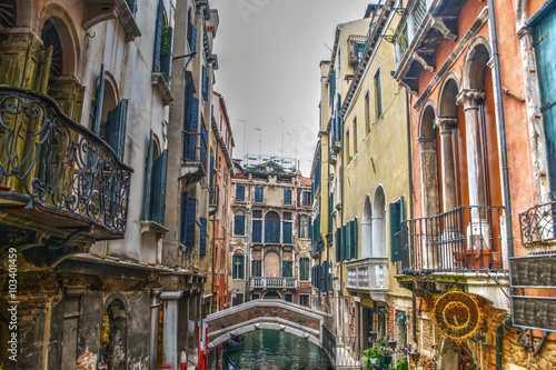 narrow canal in Venice
