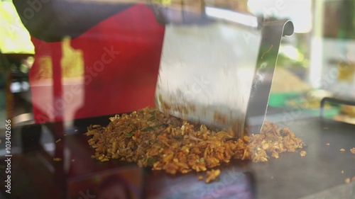 food SRI LANKA - jan 2016: Man cooking Rotti, a traditional Sri Lankan food