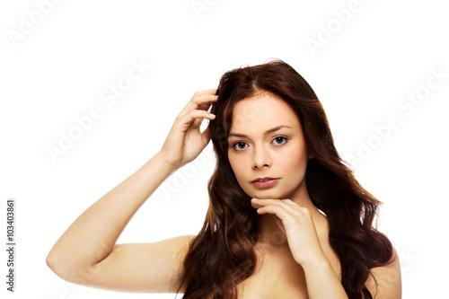 Young beautiful relaxed brunette woman 