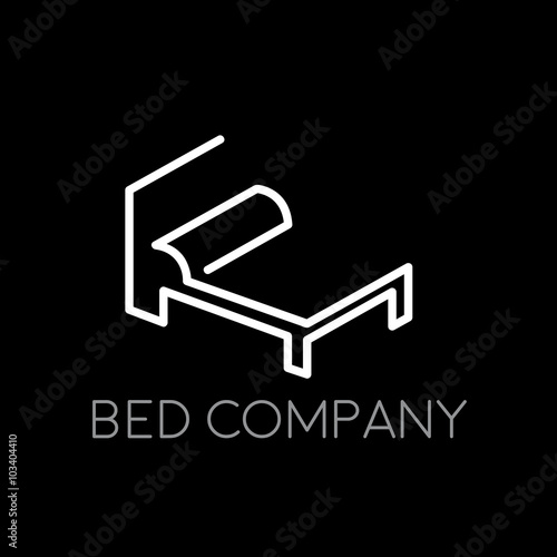 Vector sign stylized bed on black background