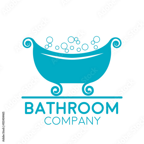 Vector sign retro bathtub with soap bubbles