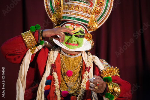 Kathakali performance in Kerala, India photo